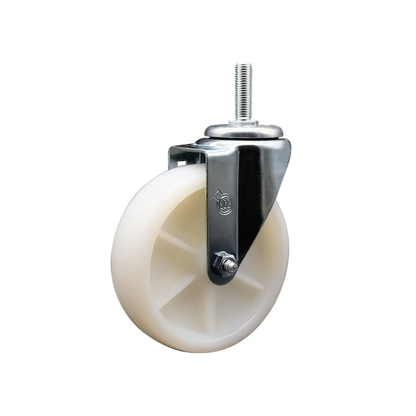 5 Inch Nylon Wheel Swivel 34 Inch Threaded Stem Caster Service Caster